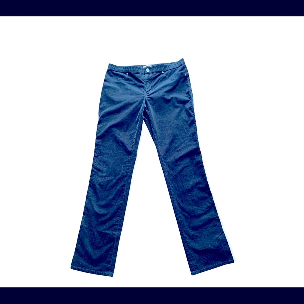 T Tahari Navy Blue Corduroy Pants Sz 12 - Picture 3 of 5